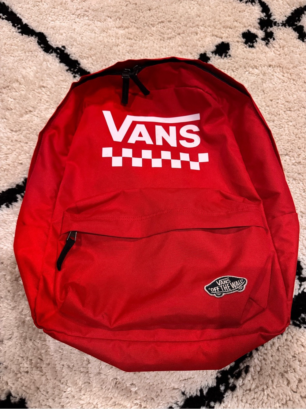 Vans Red Checkerboard Logo Backpack